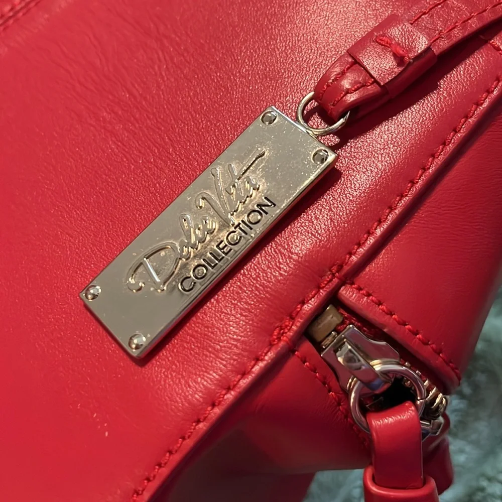 Dolce Vita red leather backpack I put the cherry keychain on it to look morecut - Picture 2 of 13